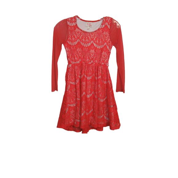 GB girls Other - #5 GB girls Peach and white lace long sleeve dress